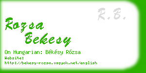 rozsa bekesy business card